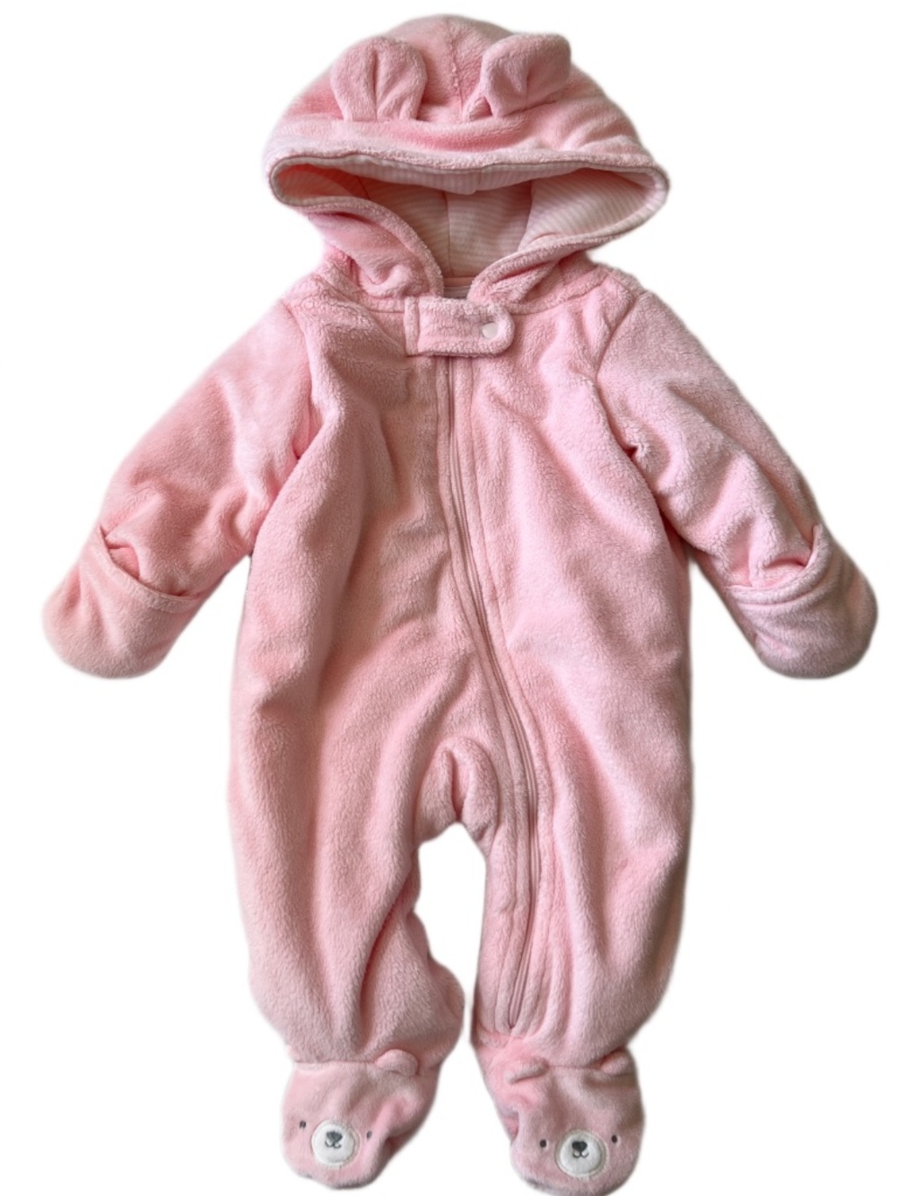 Carter's Pink Hooded Sherpa Bunting Pram Size 3 months
